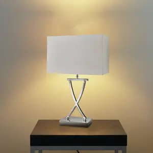 Searchlight Lampe a poser, 1 lumiere, metal alu, chrome pas cher