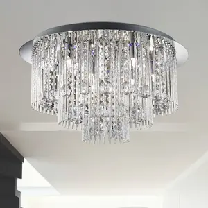 Searchlight Plafonnier Beatrix cristal avec télécommande pas cher