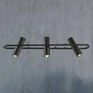 Searchlight Suspension Telescope en noir à 3 lampes pas cher
