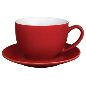 Comparateur de prix : Olympia Lot de 12 tassesà cappuccino en porcelaine Rouge 340 ml