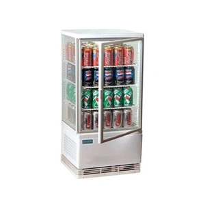 Mini Vitrine Réfrigérée à Poser 4 vitres - 68 litres Blanche - Polar pas cher