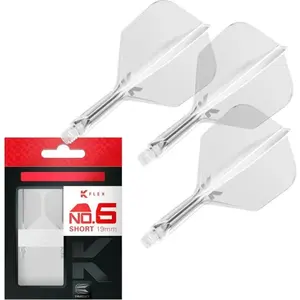 Target Darts K Flex Integrated Dart Flights and Shafts, No.6 Clear (Court) | Lot de 3 K-Flex - No6, Kflex All in One Moulded Dart Flight & Stem | Professional Dart AccessoriesVendu parcdiscount