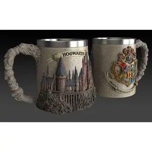Pyramid Mug - Harry Potter - Hogwarts - 350ml - Polyrésine - Gris pas cher