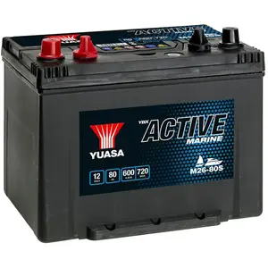 Yuasa - Batterie décharge lente M26-80 Marine 12v 80ah pas cher