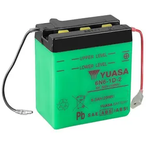 Yuasa Batterie 6N6-1D-2 Conventionnelle Avec Entretien - Livrée Sans Acide pas cher