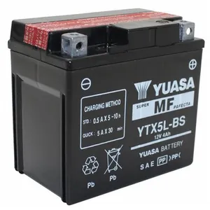 Comparateur de prix : YUASA Batterie moto 12.0 V 4.0 Ah Sans entretien (Ref: YTX5L-BS)