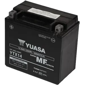 Comparateur de prix : Yuasa - Batterie YTX14 sla agm - Sans Entretien - Prête à l'emploi.