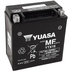 YUASA AGM YTX16-BS Batteries moto 14Ah 12V (DIN 81600)