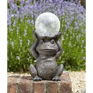 SMARDTV Smart Garden Décoration de Jardin Grenouille à énergie SolaireVendu parcdiscount