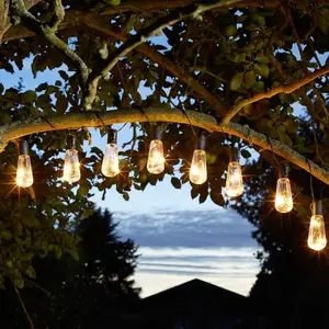 Comparateur de prix : SMART GARDEN Guirlande solaire LED Eureka Vintage, à 10 lampes