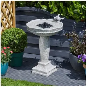 SMART SOLAR Fontaine solaire Bain d'Oiseaux aspect pierre pas cher