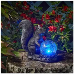 SMARDTV Ecureuil globe verre craquelé solaire allumage multicolore pas cher