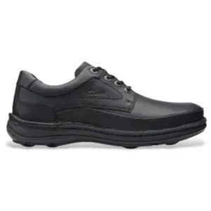 Clarks Nature Three, Derbys homme, Noir (Black Leather), 42.5 EU pas cher