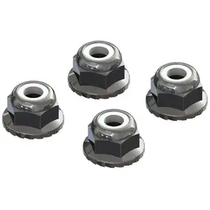 ARRma AR708008 - Flanged Nyloc Locknut 4mm Silver (4)