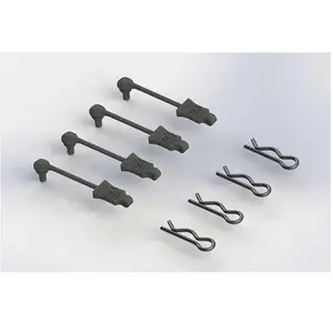 4 Clips De Carrosserie 1/8 Noirs Arrma Ar390178-Arrma