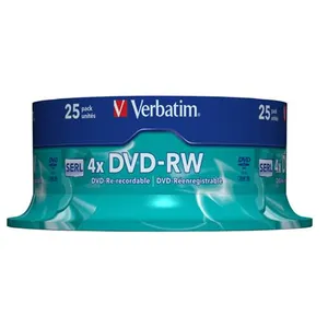 Comparateur de prix : Verbatim - 25 x DVD-RW - 4.7 Go (120 minutes) 4x - argent mat - spindle