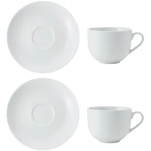 Mikasa MKCHTCUPPK2 Lot de 2 tasses à thé et soucoupes en porcelaine Blanc 220 mVendu paramazon