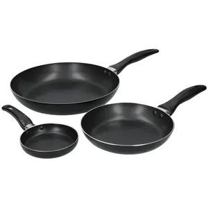 Comparateur de prix : KC BLUE Set de 3 poêles antiadhésive 28/20/12cm aluminium noir