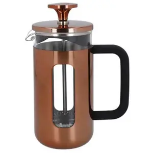 La Cafetière Pisa Cafetière en acier inoxydable, trois tasses, cuivre, coffret cadeau pas cher