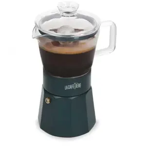 La Cafetière Verona Machine à expresso en verre, vert, 6 tasses, coffret cadeau pas cher
