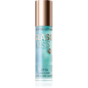 Revolution Glass Kiss huile pailletée lèvres teinte Mermaid Blue 5.5 m... pas cher
