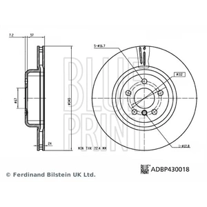 Disque de frein ADBP430018 Blue Print ADBP430018 pas cher