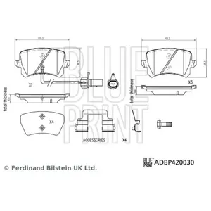 Blue Print Plaquettes de frein X4 pour AUDI: RS Q3 (Ref: ADBP420030) pas cher