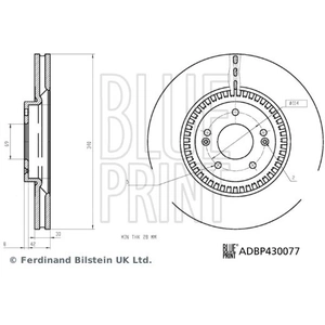 Disque de frein BLUE PRINT ADBP430077 avant, ventilé, 1 pièce pas cher