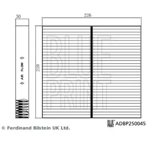 Filtre, air de l'habitacle ADBP250045 Blue Print ADBP250045 pas cher