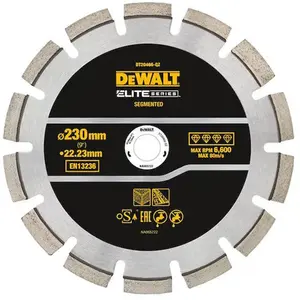 Comparateur de prix : Disque diamant ELITE DEWALT DT20466-QZ 230x22,23mm pour béton asphalte