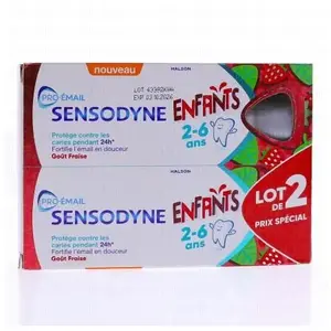 Comparateur de prix : Sensodyne pro-émail Enfant 0-6 ans menthe douce, 2x50 ml
