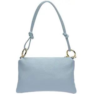Anna Luchini - Sac bandoulière en cuir Salomé céleste - 16x25cm OS pas cher