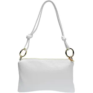 Anna Luchini - Sac bandoulière en cuir Mélina blanc - 16x25cm OS pas cher