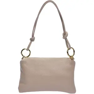 Anna Luchini - Sac bandoulière en cuir Elina poudre - 16x25cm OS pas cher