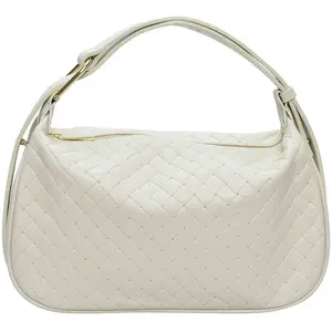 Anna Luchini - Sac fourre-tout en cuir Calista beige - 15x29.5x9 cm OS pas cher