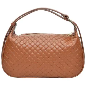 Anna Luchini - Sac fourre-tout en cuir Loredana cognac - 15x29.5x9 cm ... pas cher