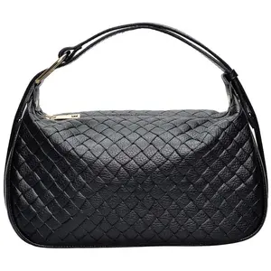 Anna Luchini - Sac fourre-tout en cuir Elvire noir - 15x29.5x9 cm OS pas cher