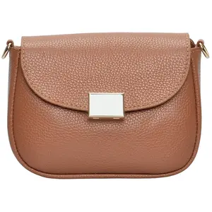 Anna Luchini - Sac bandoulière en cuir Marcella cognac - 12.5x18x7 cm ... pas cher