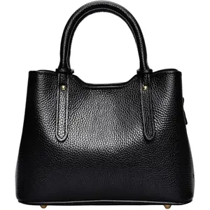 Anna Luchini - Sac fourre-tout en cuir Celestina noir - 16.5x22x11 cm ... pas cher