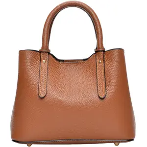Anna Luchini - Sac fourre-tout en cuir Rosalinda cognac - 16.5x22x11 c... pas cher
