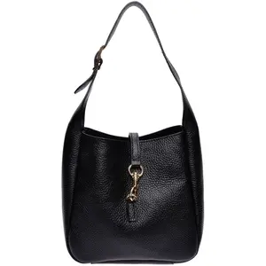 Anna Luchini - Sac à en cuir main Elisabetta noir - 20.5x21x8 cm OS pas cher