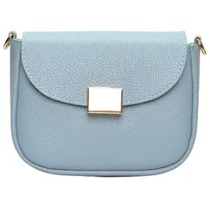 Anna Luchini - Sac bandoulière en cuir Vittoria céleste - 12.5x18x7 cm... pas cher