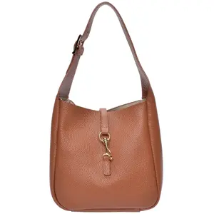 Anna Luchini - Sac à en cuir main Catarina cognac - 20.5x21x8 cm OS pas cher