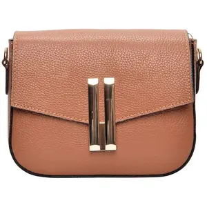 Anna Luchini - Sac bandoulière en cuir Cordelia cognac - 15x20x6 cm OS