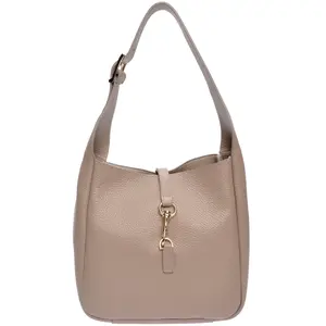 Anna Luchini - Sac à en cuir main Leonor boue - 20.5x21x8 cm OS pas cher