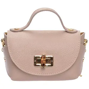 Anna Luchini - Sac bandoulière en cuir Isadora poudre - 13x19x9 cm OS pas cher
