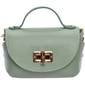 Anna Luchini - Sac bandoulière en cuir Violette menthe - 13x19x9 cm OS pas cher