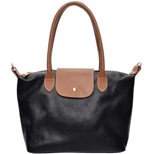 Anna Luchini - Sac bandoulière en cuir Juliette noir - 25x36x10.5 cm O... pas cher