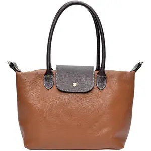 Anna Luchini - Sac bandoulière en cuir Elisa cognac - 25x36x10.5 cm OS pas cher