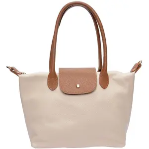 Anna Luchini - Sac bandoulière en cuir Valeriana beige - 25x36x10.5 cm... pas cher